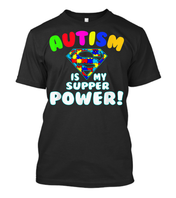 Autism Awareness Autism Is My Superpower Colorful Puzzle Superman T-Shirt