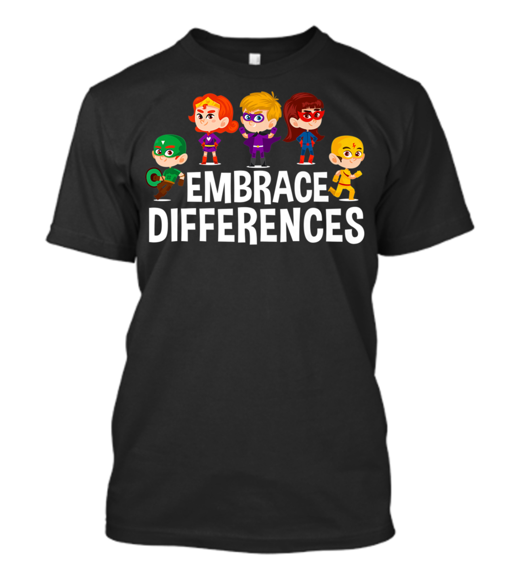 Embrace Differences Autism Awareness Superhero T-Shirt