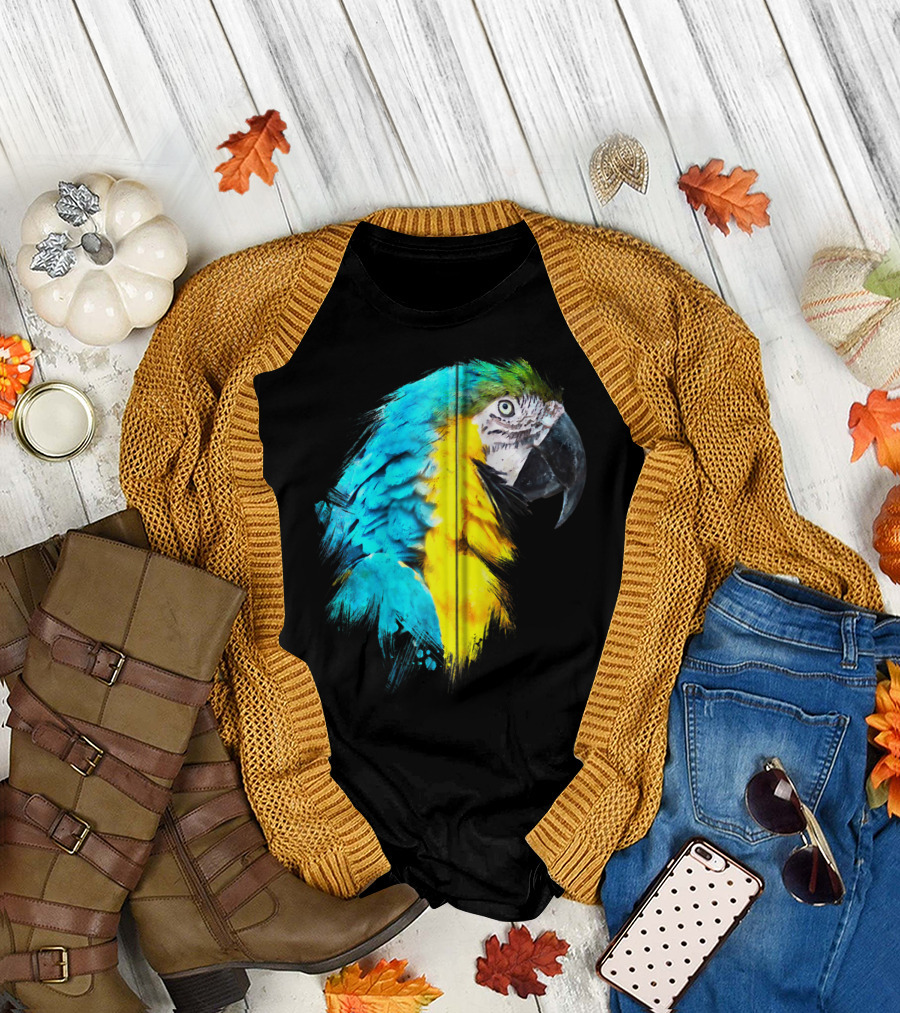 Watercolour Colourful Macaw Parrot T-Shirt