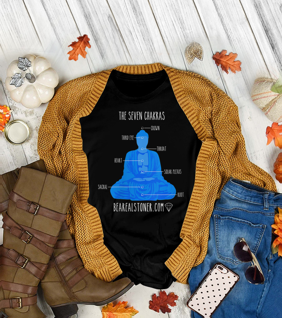 The Seven Chakras Bearrealstoner.com Buddha T-Shirt