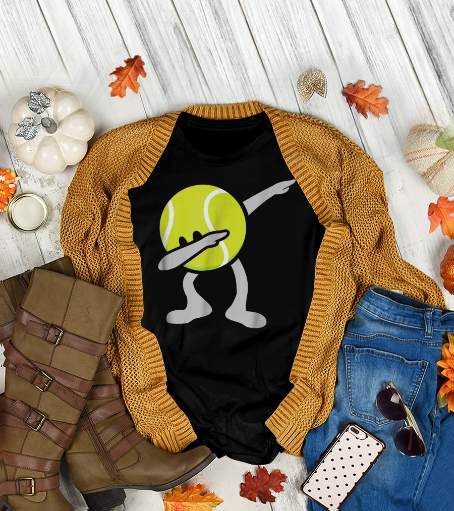 Funny Dabbing Tennis Ball Cartoon T-Shirt