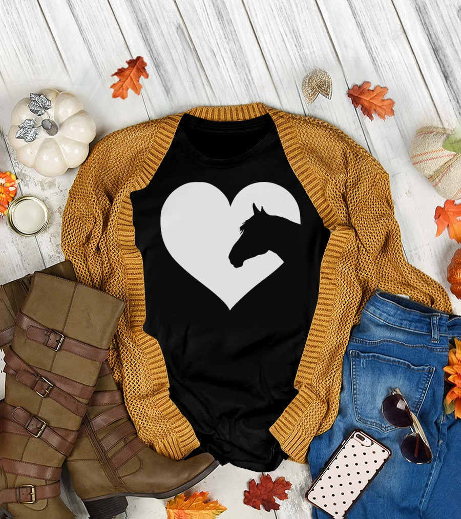 Horse Lover for Women Who Love Horses Heart T-Shirt