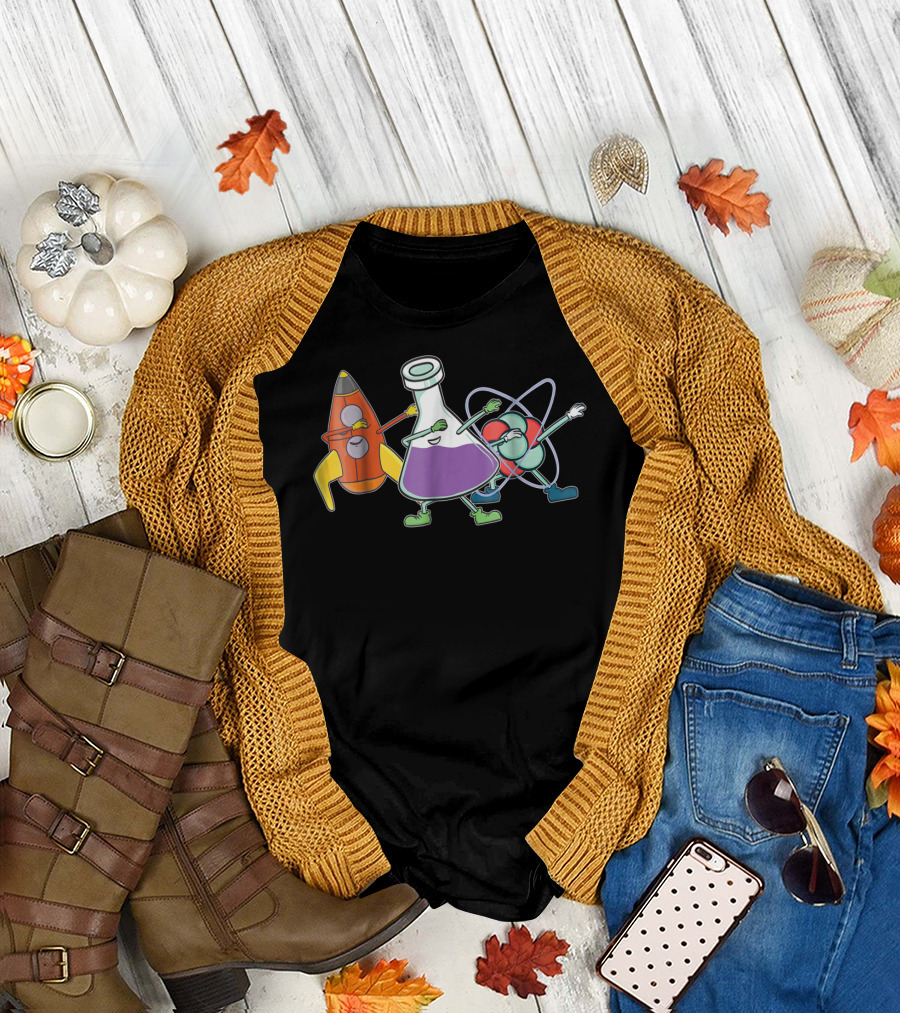 Dabbing Science Chemistry Rocket Atom Party Dab T-Shirt