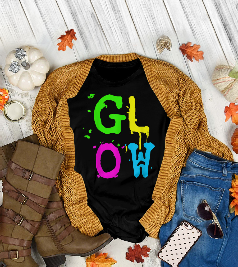 Glow Neon Pain Party Girl 80's T-Shirt