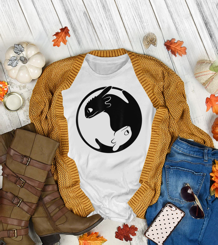 How to Train Your Dragon 3 Hidden World Toothless and Light Fury Yin Yang T-Shirt
