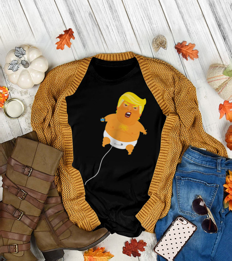 Tiny Floating Trump Baby Blimp Balloon Diaper T-Shirt
