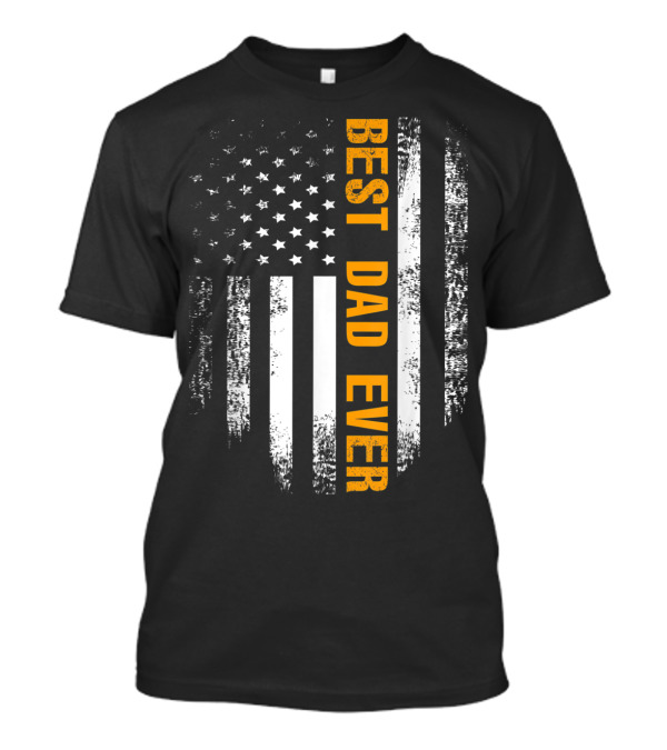 Vintage American Flag Best Dad Ever Father's Day T-Shirt