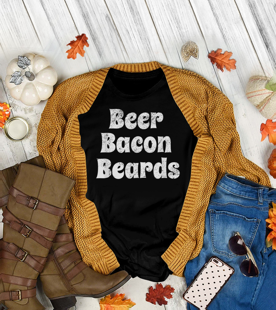 Beer Bacon Beards Men's Funny Mustache Manly T-Shirt