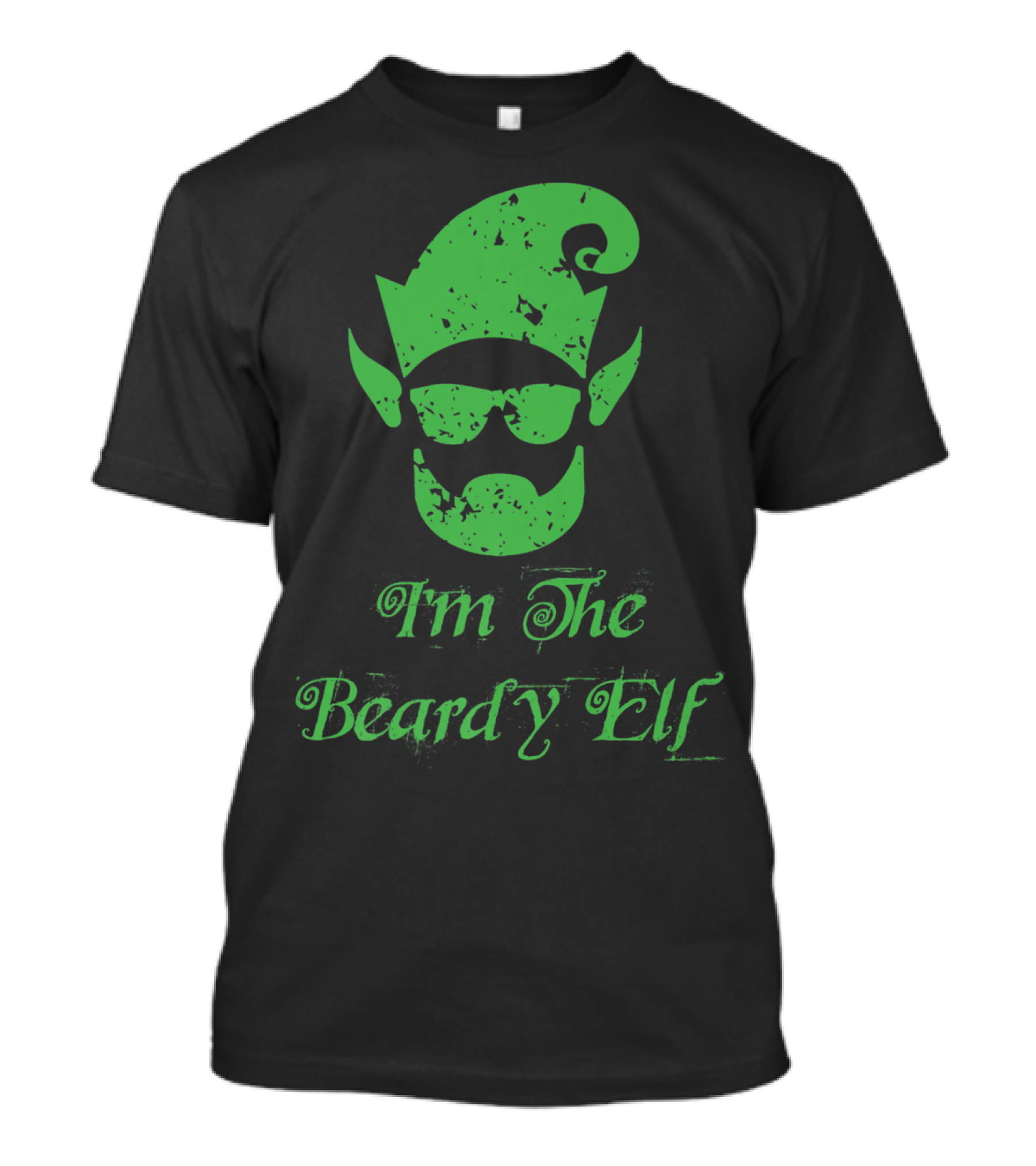 I'm The Beardy Elf Christmas Hipster Beard Hat Ears T-Shirt