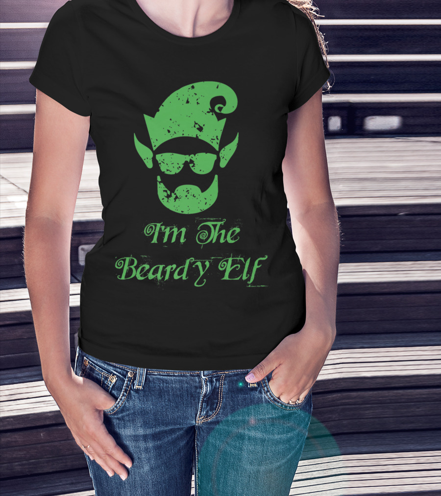 I'm The Beardy Elf Christmas Hipster Beard Hat Ears T-Shirt
