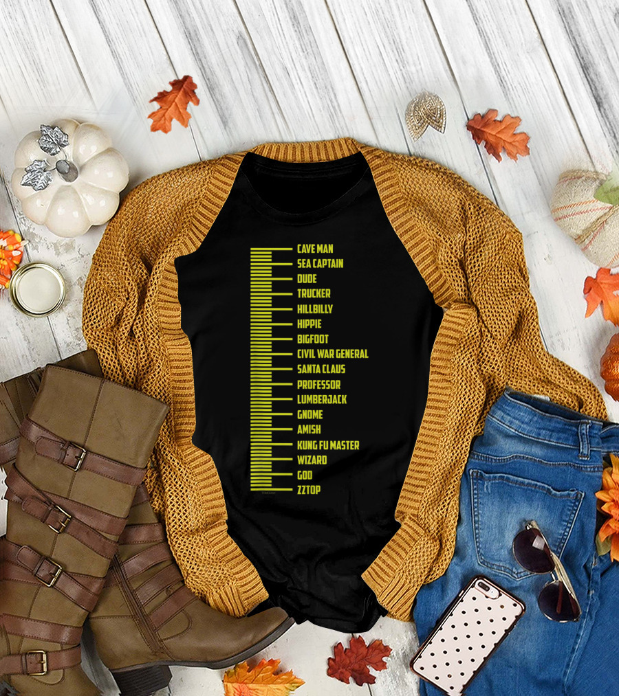Beard Length Chart Caveman to ZZ Top Guide T-Shirt