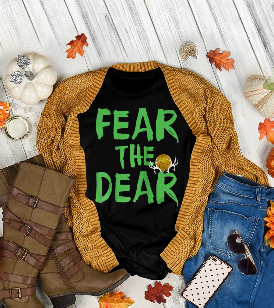 Fear The Deer Basketball Antlers Milwaukee Bucks Fans T-Shirt
