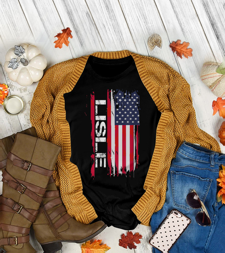 Lisle Illinois American Flag T-Shirt
