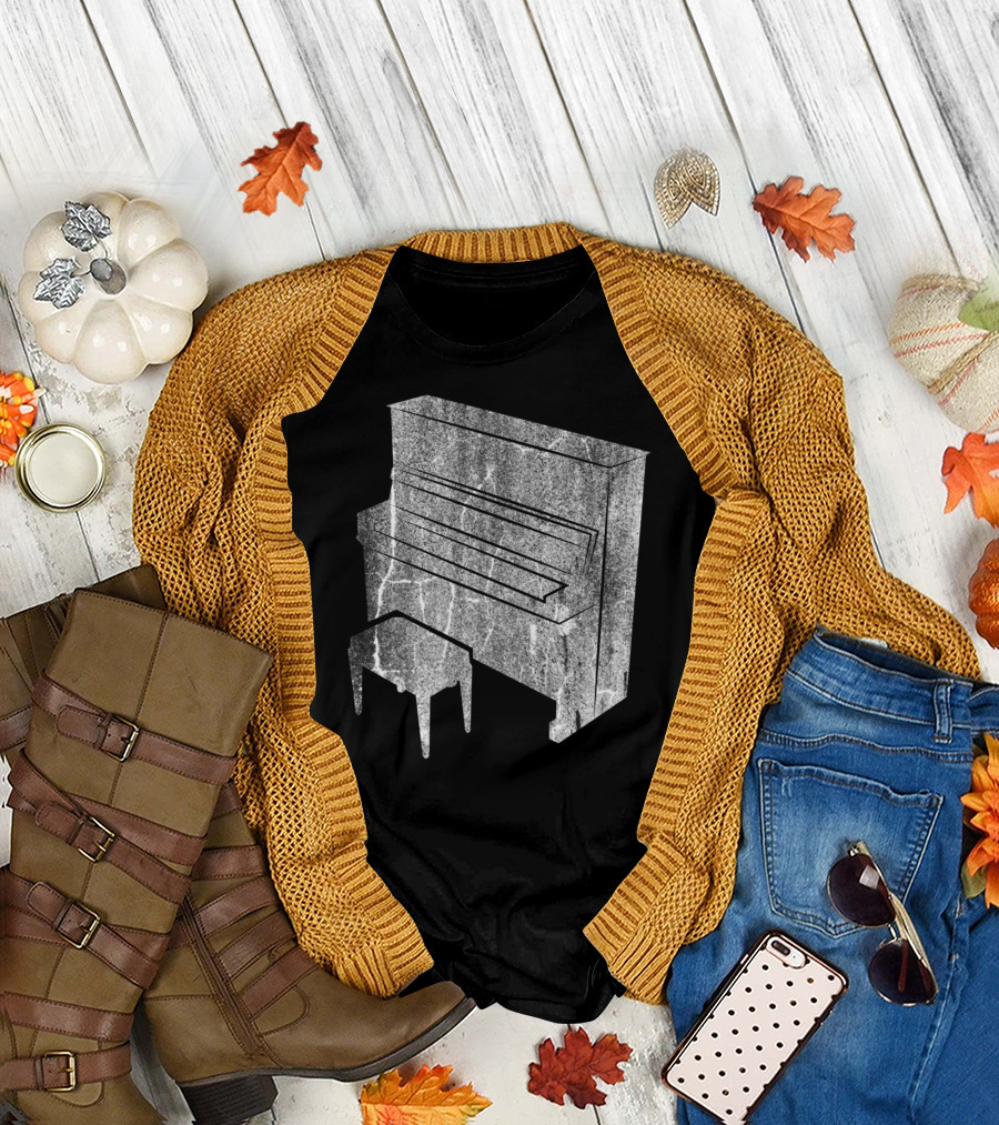Marble Piano with Bench T-Shirt