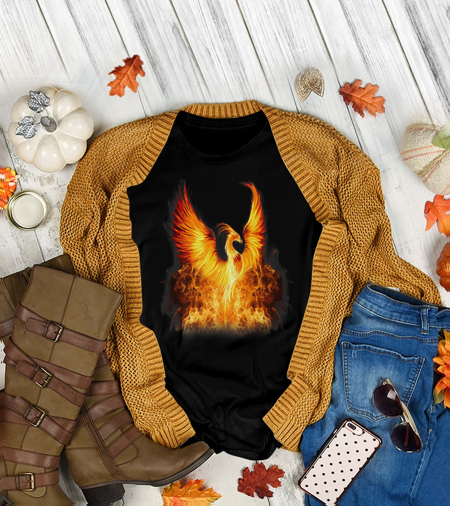 Rising Phoenix Fire Fenix Flames Burst T-Shirt