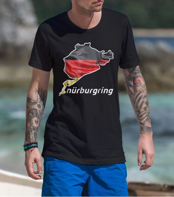 Nürburgring German Flag Track Map T-Shirt