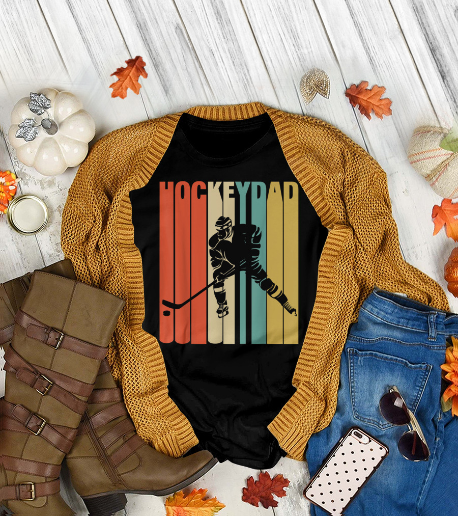 Retro Style Hockey Dad Vintage Athlete T-Shirt