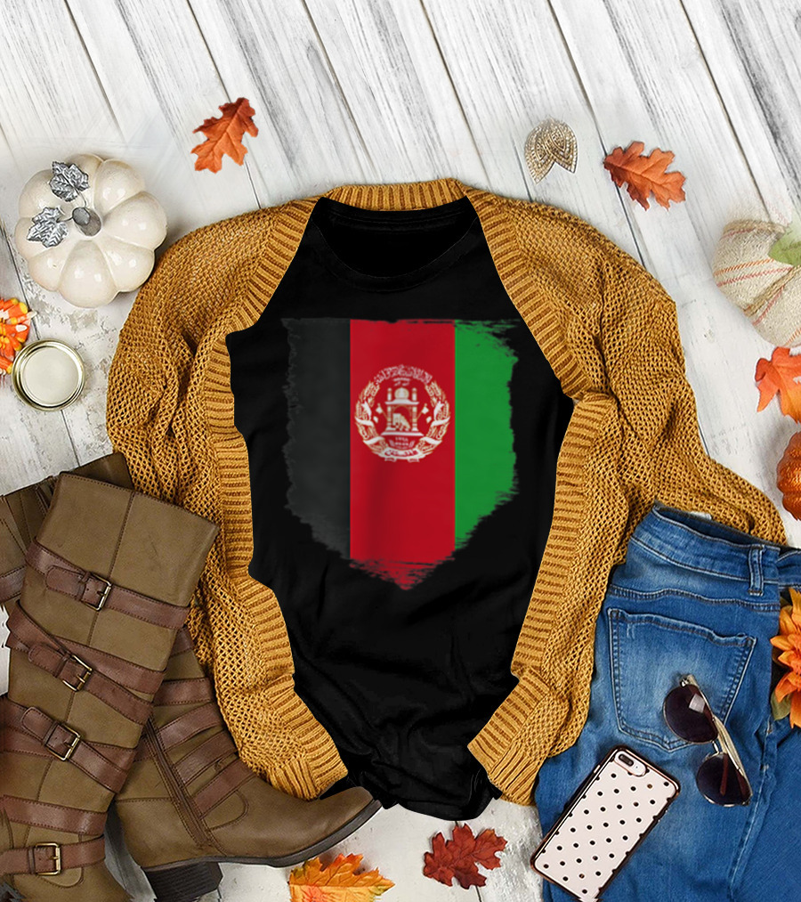 Afghanistan Pocket Afghan Flag Emblem T-Shirt