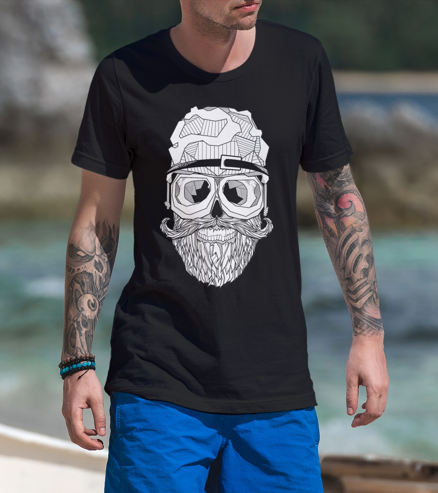 Arson Aesthetic Memoriae Skull Beard Geometric Glasses T-Shirt