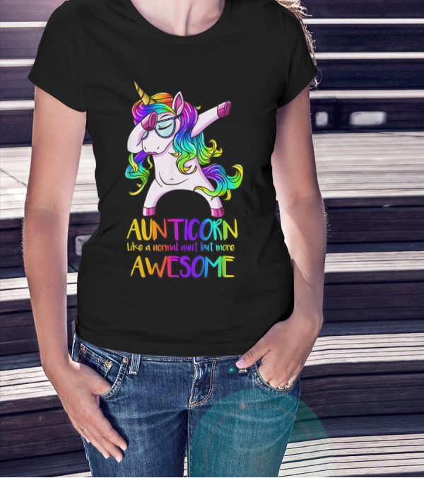 Aunticorn Like A Normal Aunt But More Awesome Unicorn Dab Dance T-Shirt