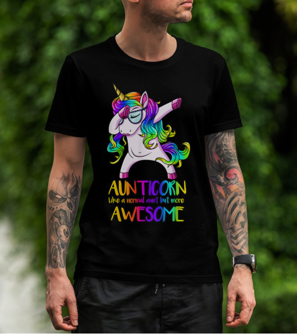 Aunticorn Like A Normal Aunt But More Awesome Unicorn Dab Dance T-Shirt