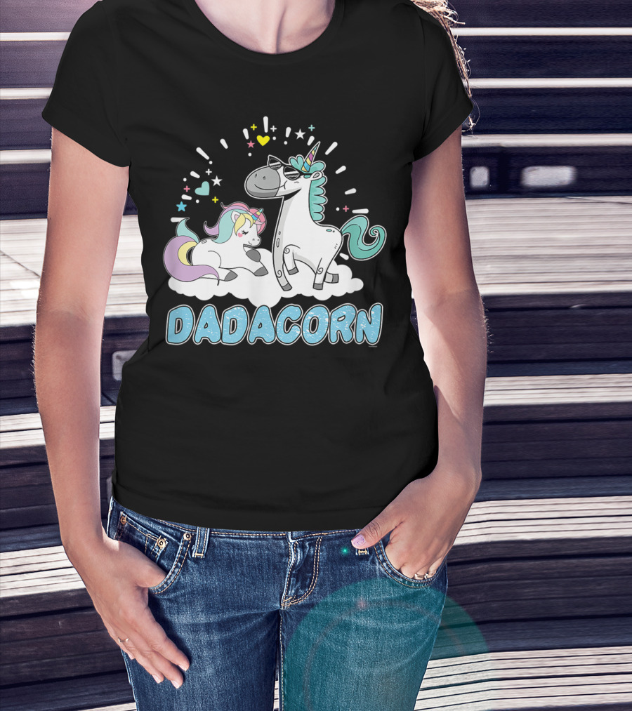 Dadacorn Cool Father Cute Unicorn Birthday T-Shirt