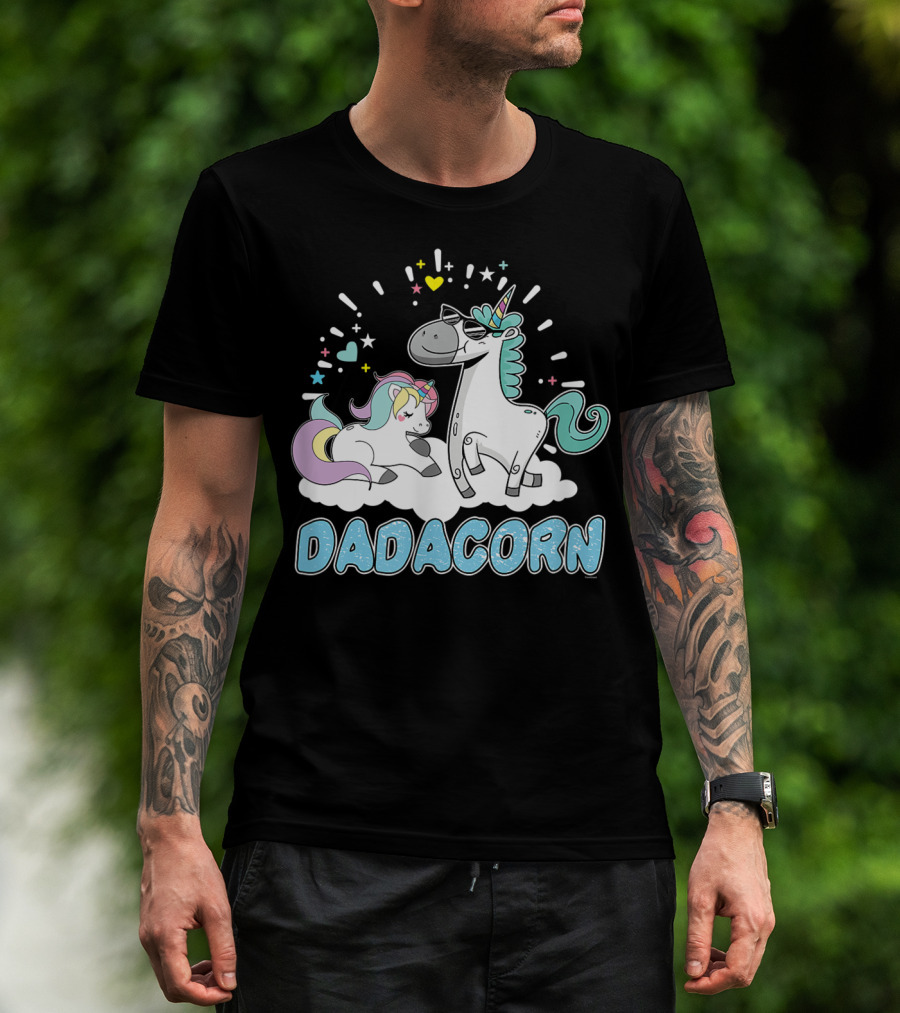 Dadacorn Cool Father Cute Unicorn Birthday T-Shirt
