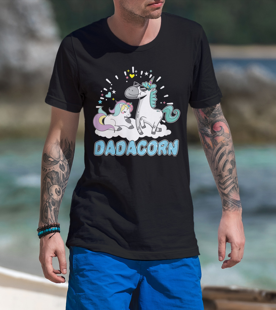 Dadacorn Cool Father Cute Unicorn Birthday T-Shirt