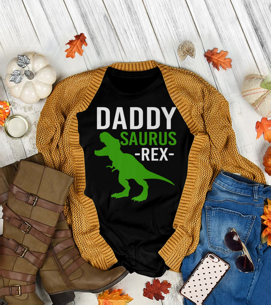 Daddy Saurus Rex Funny Dino Rex Dad T-Shirt