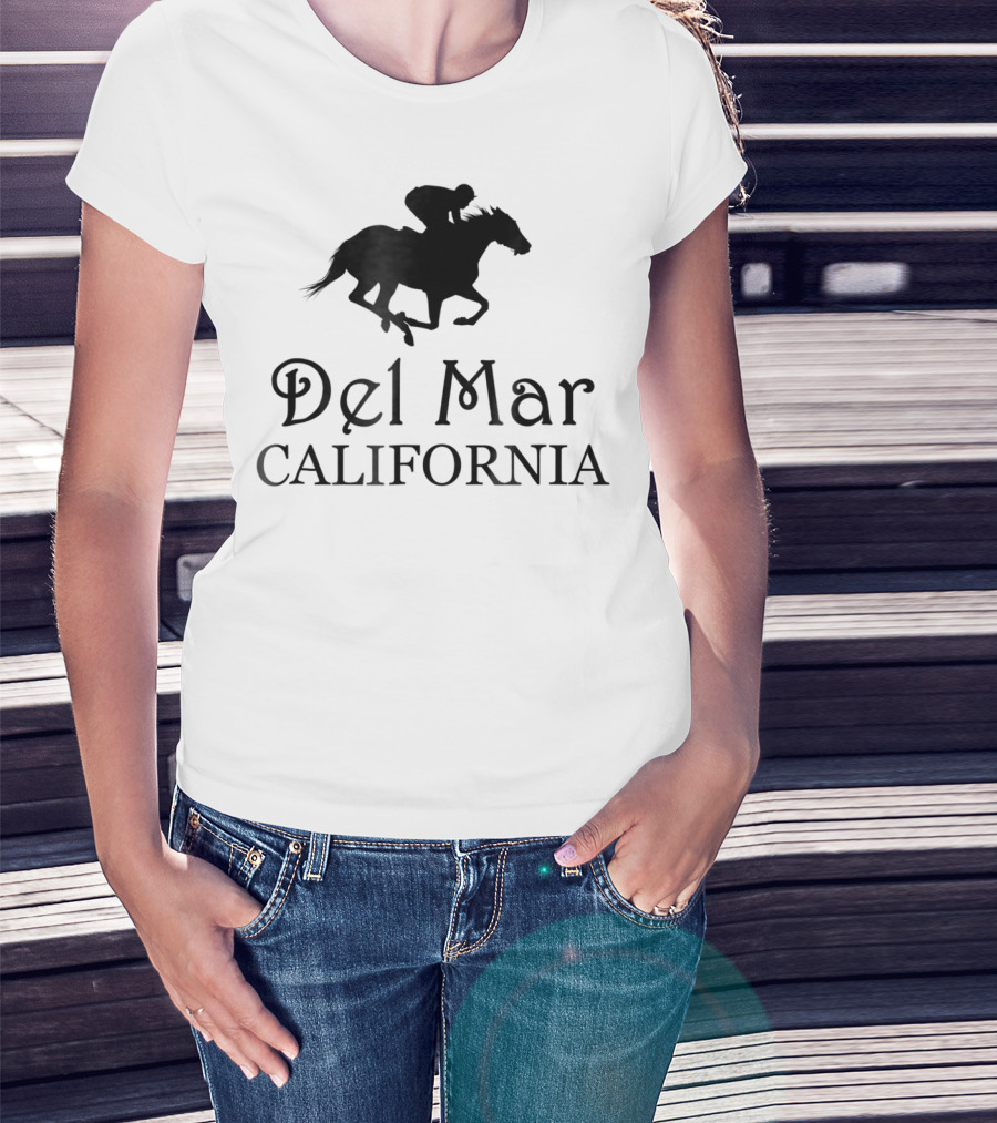 Del Mar California Horse Racing Rider T-Shirt