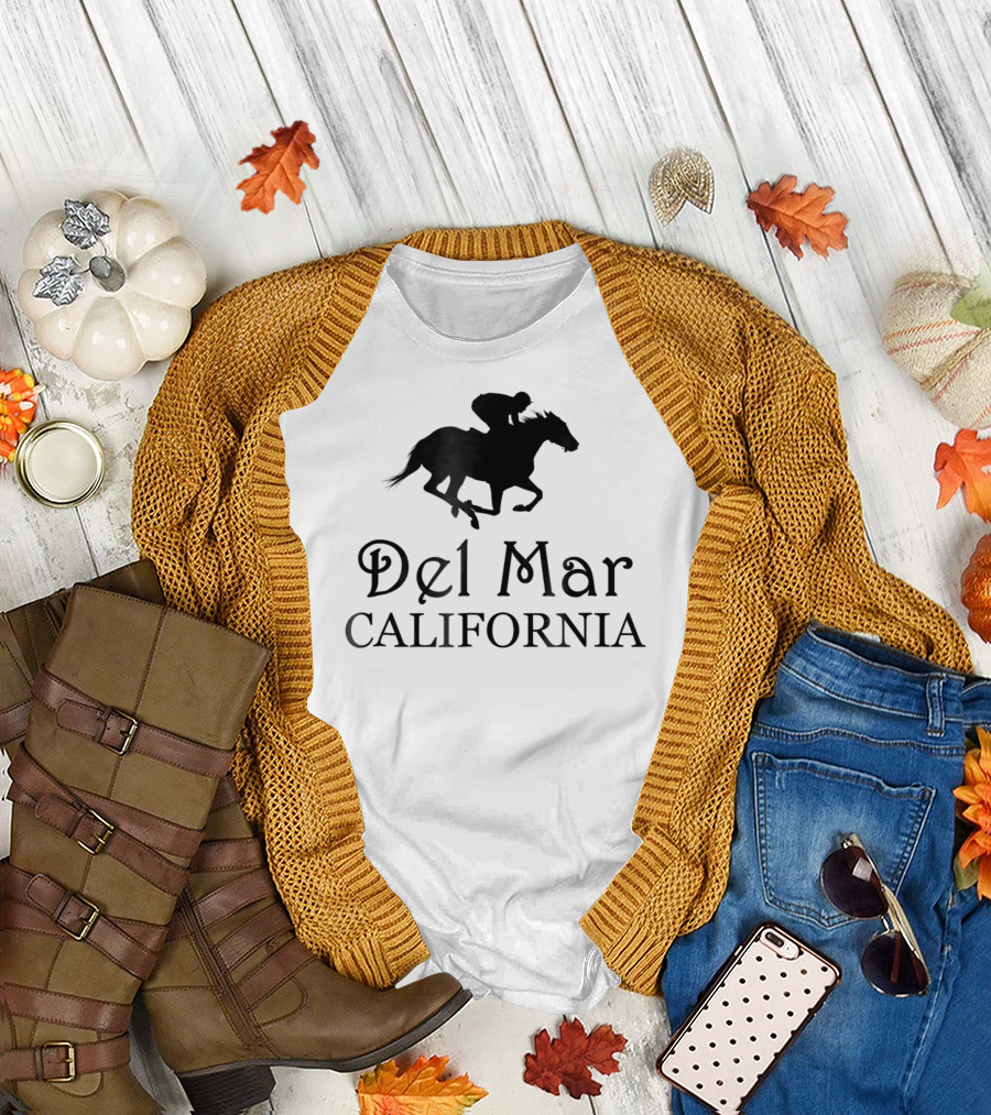 Del Mar California Horse Racing Rider T-Shirt
