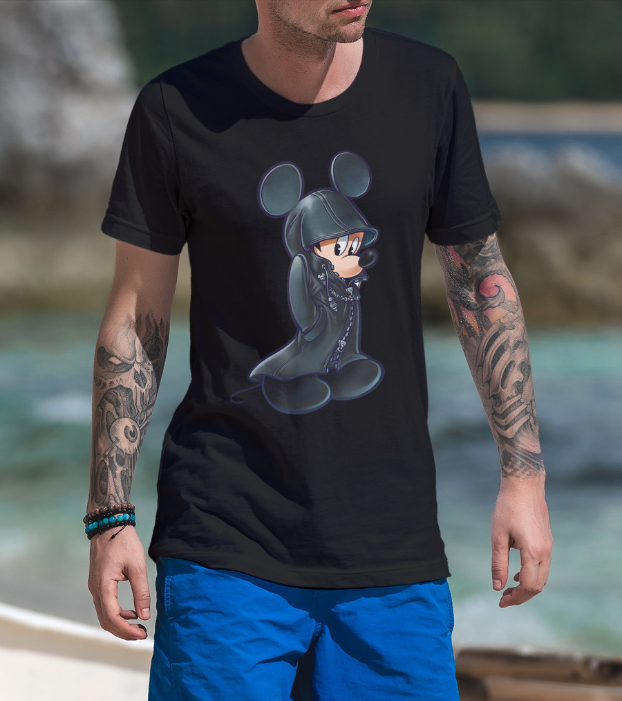 Disney Kingdom Hearts King Mickey Black Hooded Coat T-Shirt