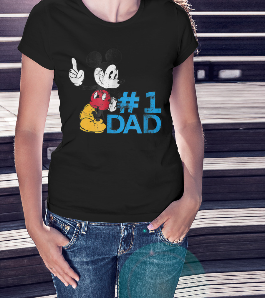 Disney Mickey Mouse #1 Dad Father's Day T-Shirt