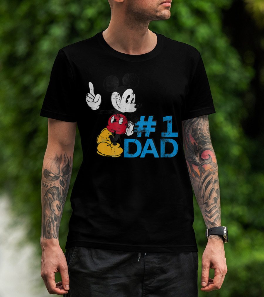 Disney Mickey Mouse #1 Dad Father's Day T-Shirt