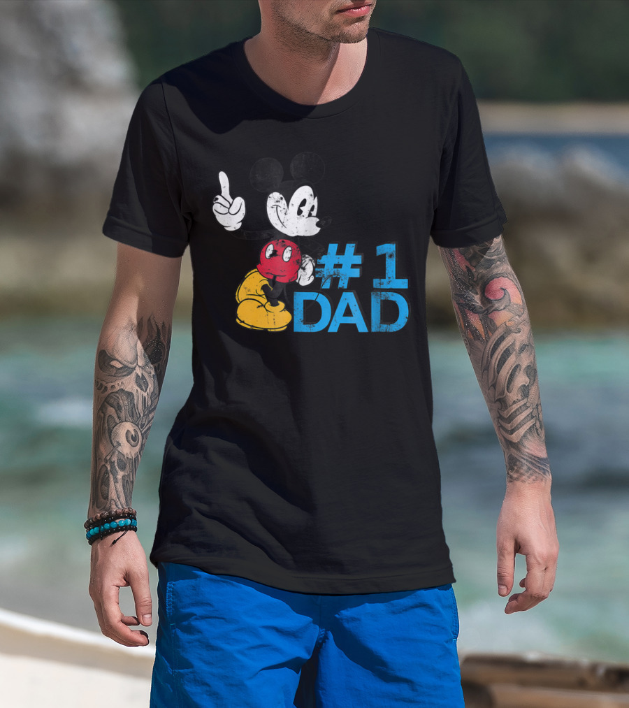 Disney Mickey Mouse #1 Dad Father's Day T-Shirt