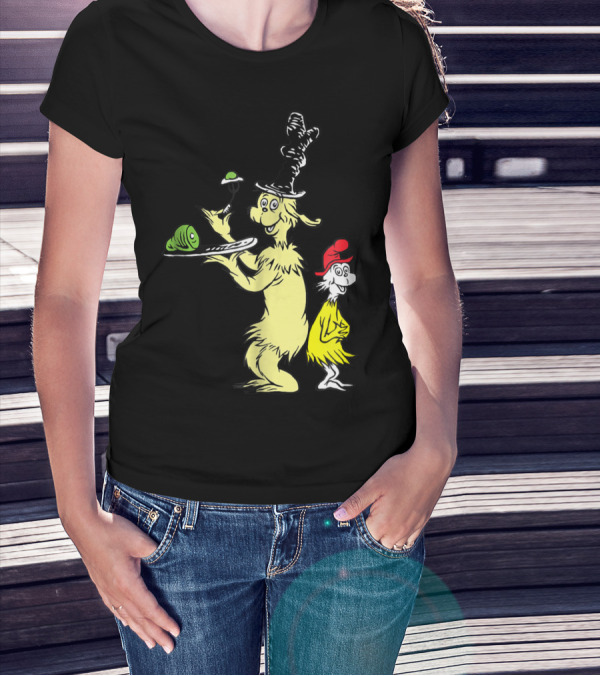 Dr Seuss Sam I Am With Green Eggs And Ham Iconic Characters T-Shirt
