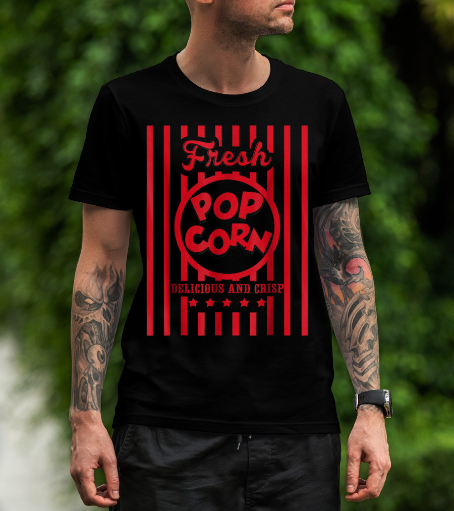 Fresh Popcorn Delicious And Crisp Costume Group Matching Famil T-Shirt