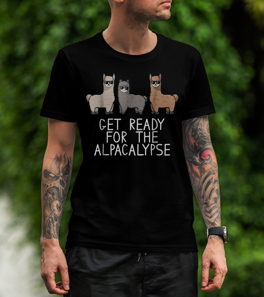 Get Ready For The Alpacalypse Funny Alpaca Trio T-Shirt