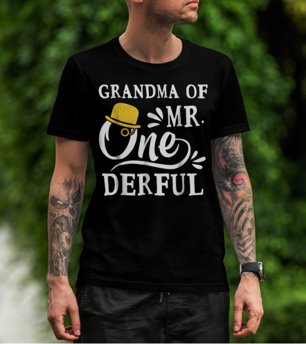 Grandma Of Mr. Onederful Bo's 1st Birthday T-Shirt