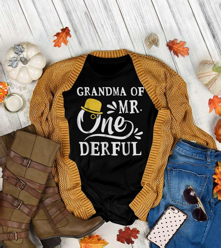 Grandma Of Mr. Onederful Bo's 1st Birthday T-Shirt