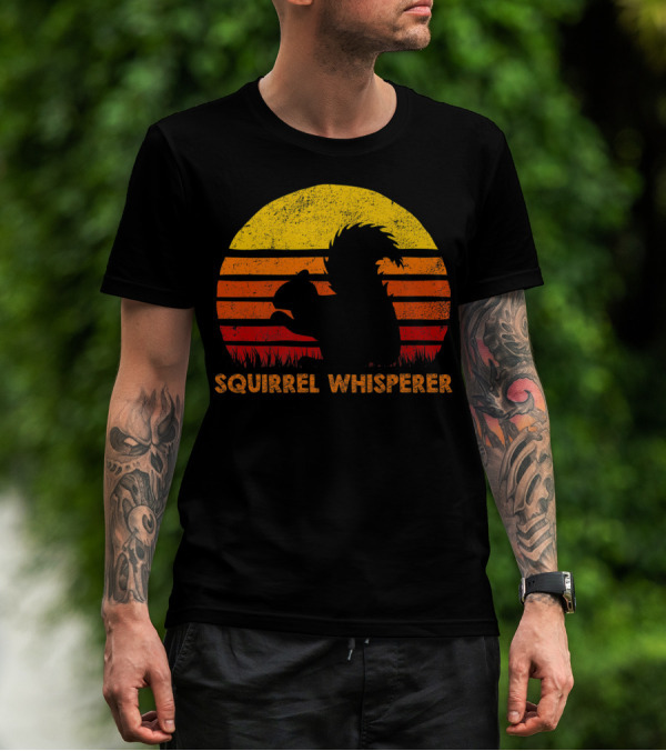 Squirrel Whisperer Sunset Retro T-Shirt