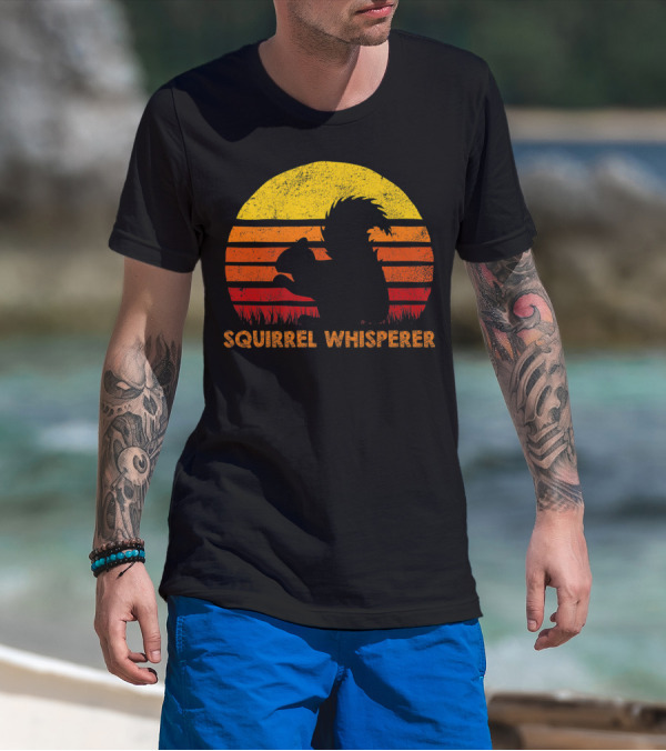 Squirrel Whisperer Sunset Retro T-Shirt