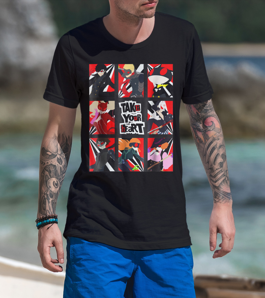 Take Your Heart Persona Characters Collage T-Shirt