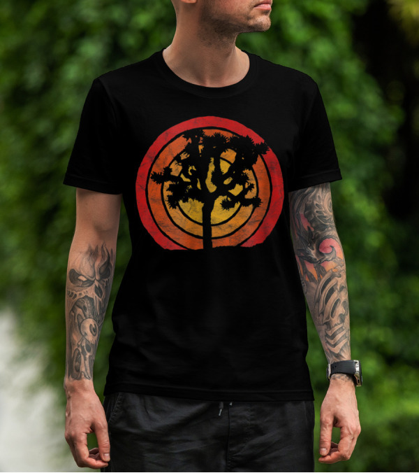 Retro Sun Joshua Tree Silhouette Vintage Sunset T-Shirt