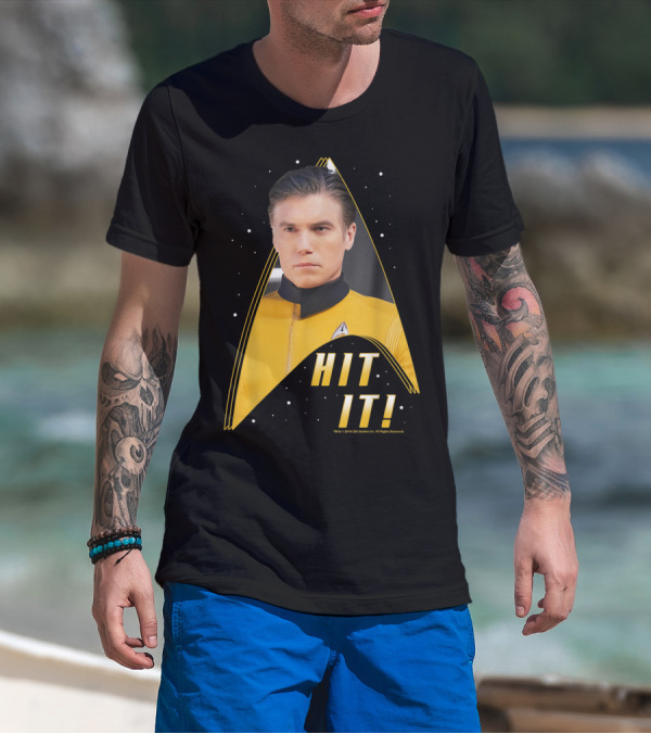 Star Trek Discovery Captain Pike Hit It Starfleet Delta Badge T-Shirt