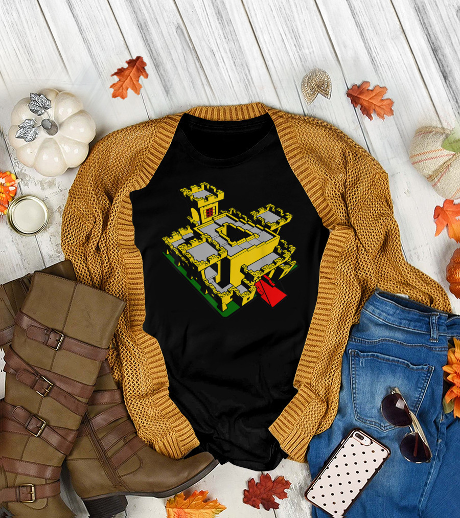 Classic Yellow Castle AFOL Toy Brick Fortress T-Shirt