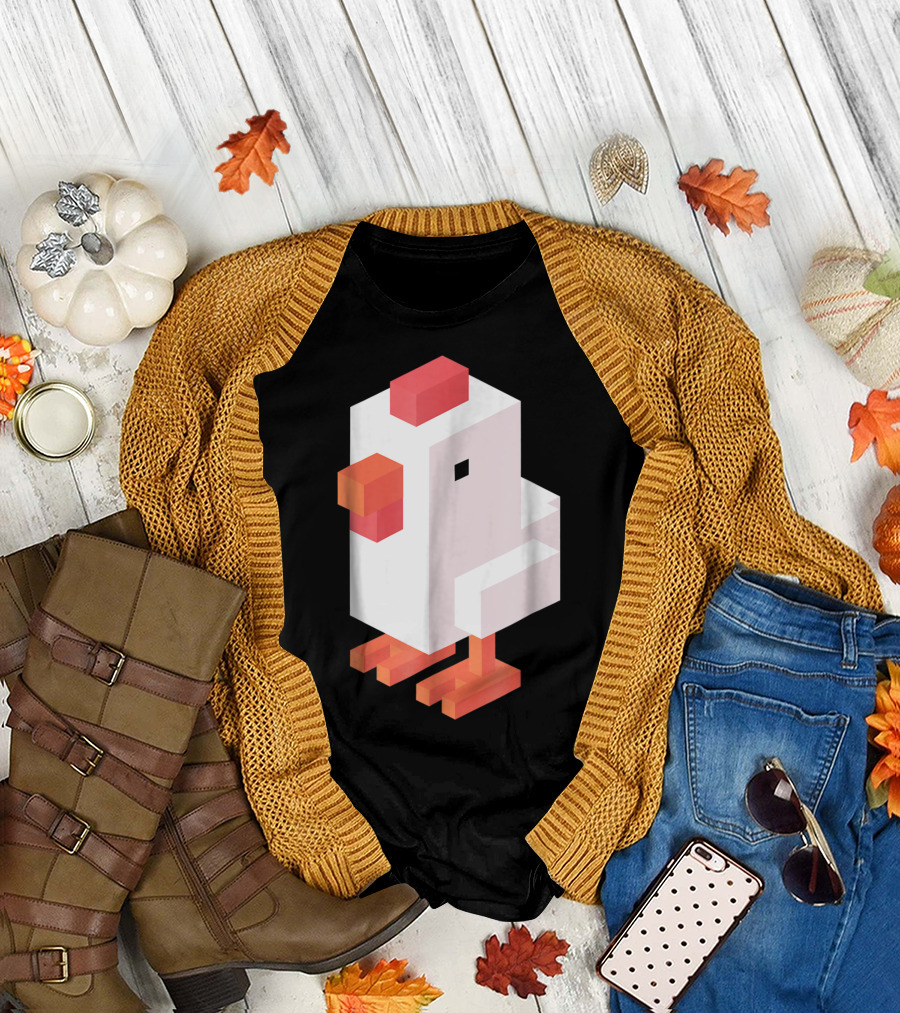 Crossy Road Chicken Pixel Art Game Character T-Shirt