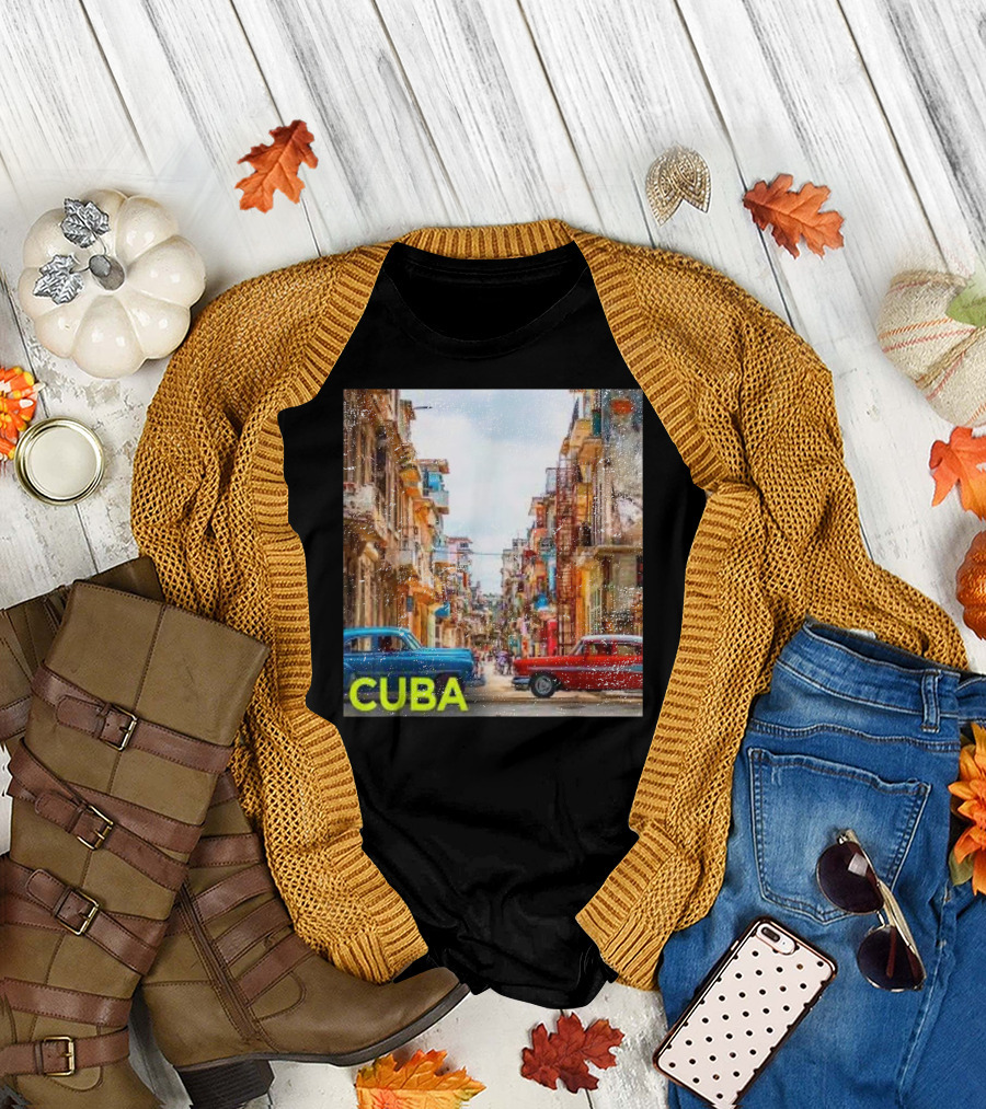 Cuba Classic Car Streets T-Shirt