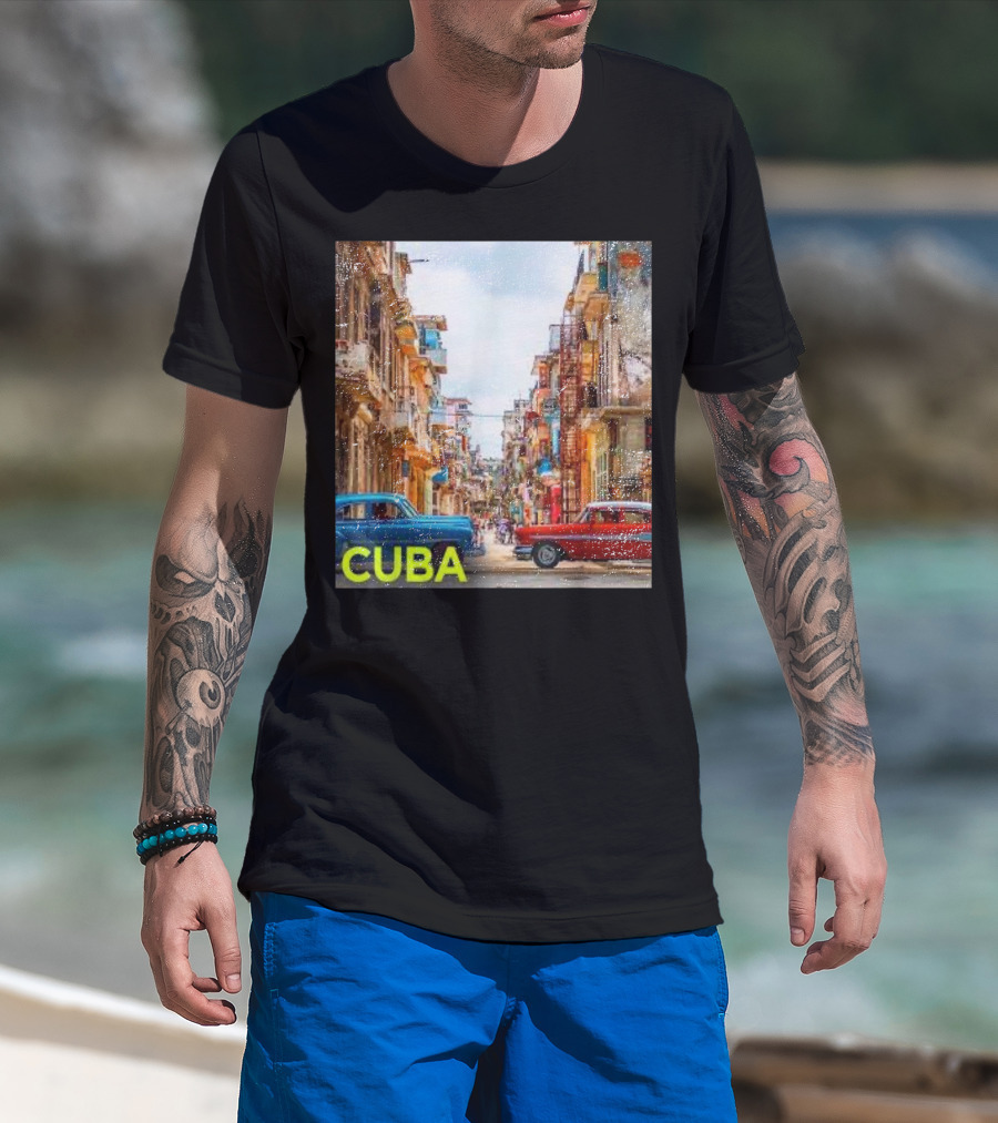 Cuba Classic Car Streets T-Shirt