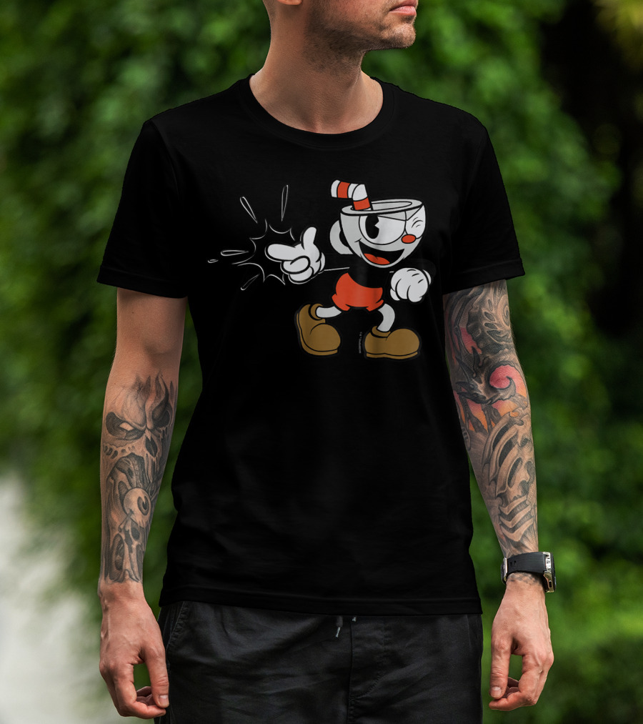 Cuphead Classic Wink Finger Snap Clap Iconic Pose T-Shirt